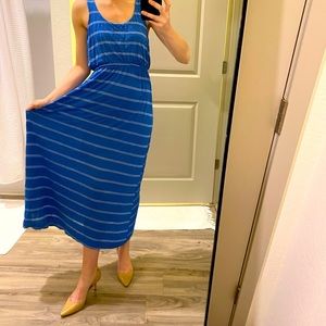 BOBEAU Maxi Dress with Blue &White Stripes Size 2